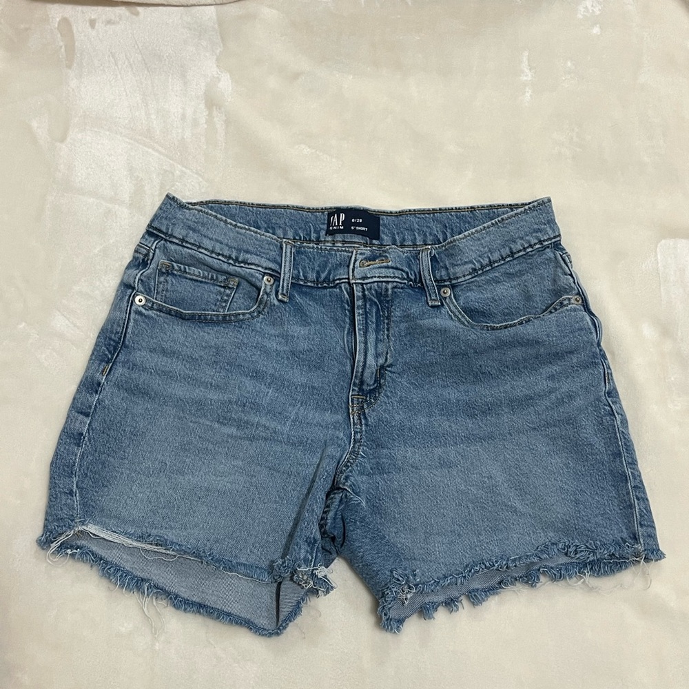 GAP Frayed Hem Blue Jean Shorts